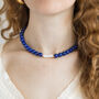 Lapis Lazuli And Keshi Pearl Hoop Earrings, thumbnail 5 of 5