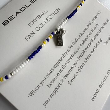 Leicester City Football Fan Bead Bracelet With Charms, 2 of 5