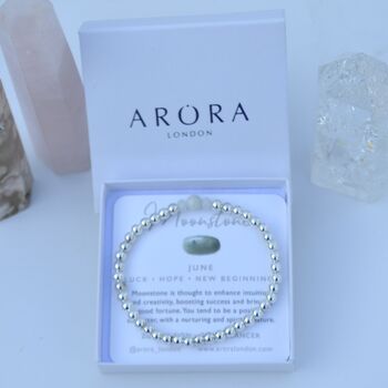 June Birthstone Moonstone Sterling Silver Bracelet, 4 of 5
