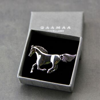 Sterling Silver Horse Brooch, 4 of 10