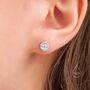 Moon Phase Moonstone Stud Earrings In Sterling Silver, thumbnail 6 of 11