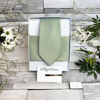 Light Sage Wedding Tie Set, 4 of 10