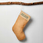 Personalised Embroidered Effect Jute Christmas Stocking, thumbnail 3 of 4