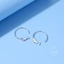 Whale Open Hoop Earrings In Sterling Silver, thumbnail 5 of 9
