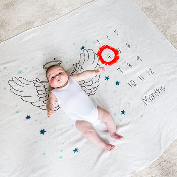 Milestone Baby Angel Wings Cotton Blanket, 4 of 12