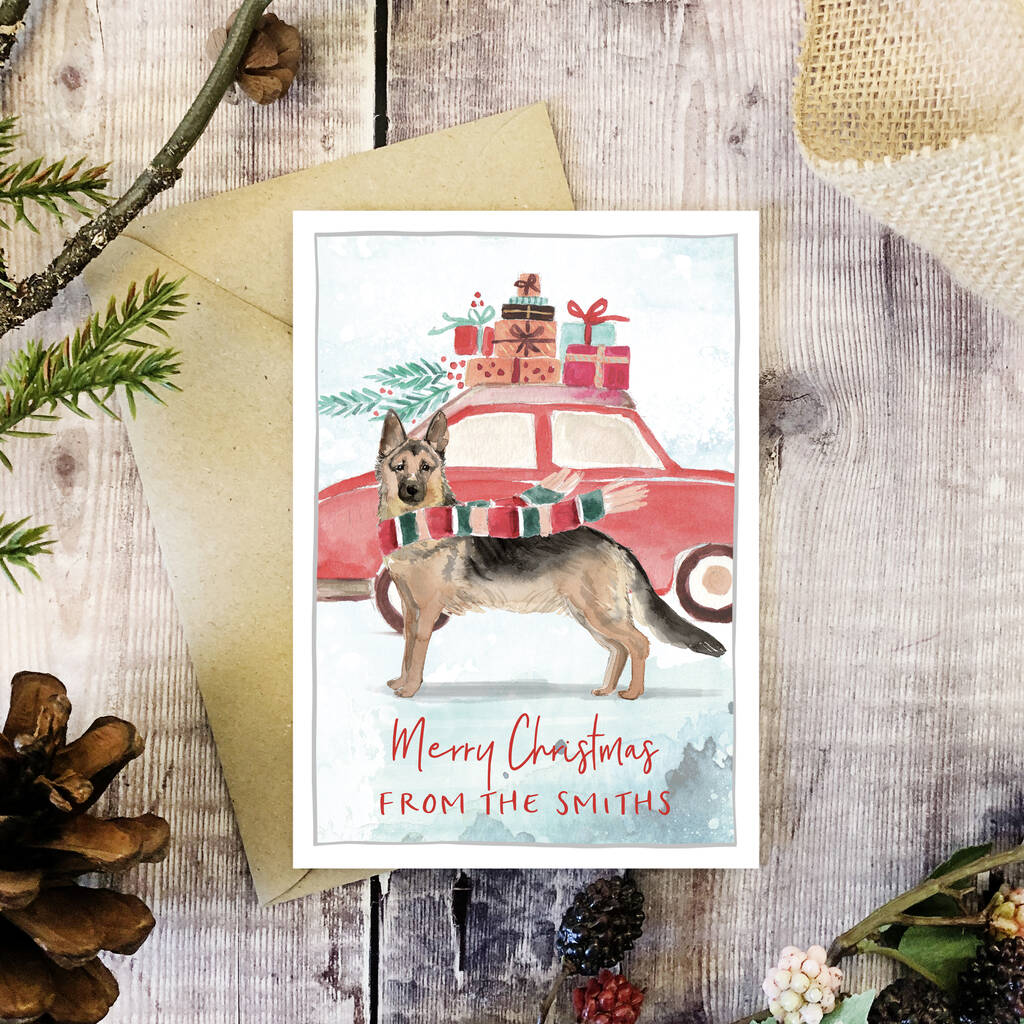 German Shepherd Personalised Christmas Card By Mitzi Prints