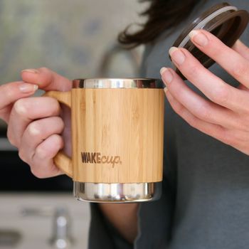Personalised Reusable Sustainable Bamboo Mug With Lid, 4 of 12