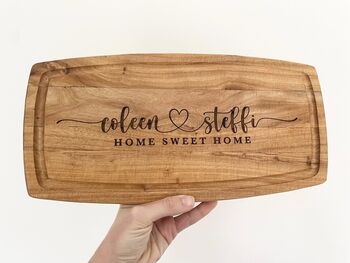 Engraved Couples Chopping Board Home Sweet Home, 2 of 7