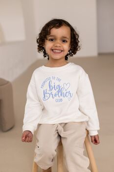 Promoted To The Big Brother/Big Sister Club Pregnancy Announcement Sweatshirt, 2 of 7