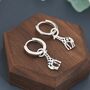 Sterling Silver Giraffe Huggie Hoop Earrings, thumbnail 1 of 12