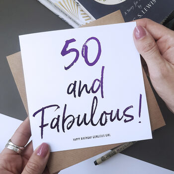 Fifty And Fabulous | 50th Birthday Card For Her, 4 of 5