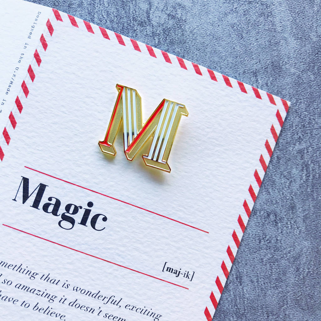M Is For Magic Pin Badge And Card, 1 of 5