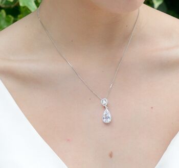 Simple Pear Drop Crystal Necklace, 4 of 4