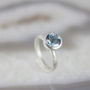 Round Chequerboard Sky Blue Topaz Ring, thumbnail 5 of 6