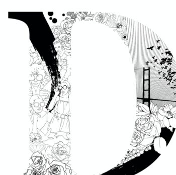 'Letter D' Linear Illustration Print, 2 of 6