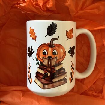Cosy Pumpkin Gift Set Mug, Coaster, Milk Jug, Tea Towel, 2 of 3