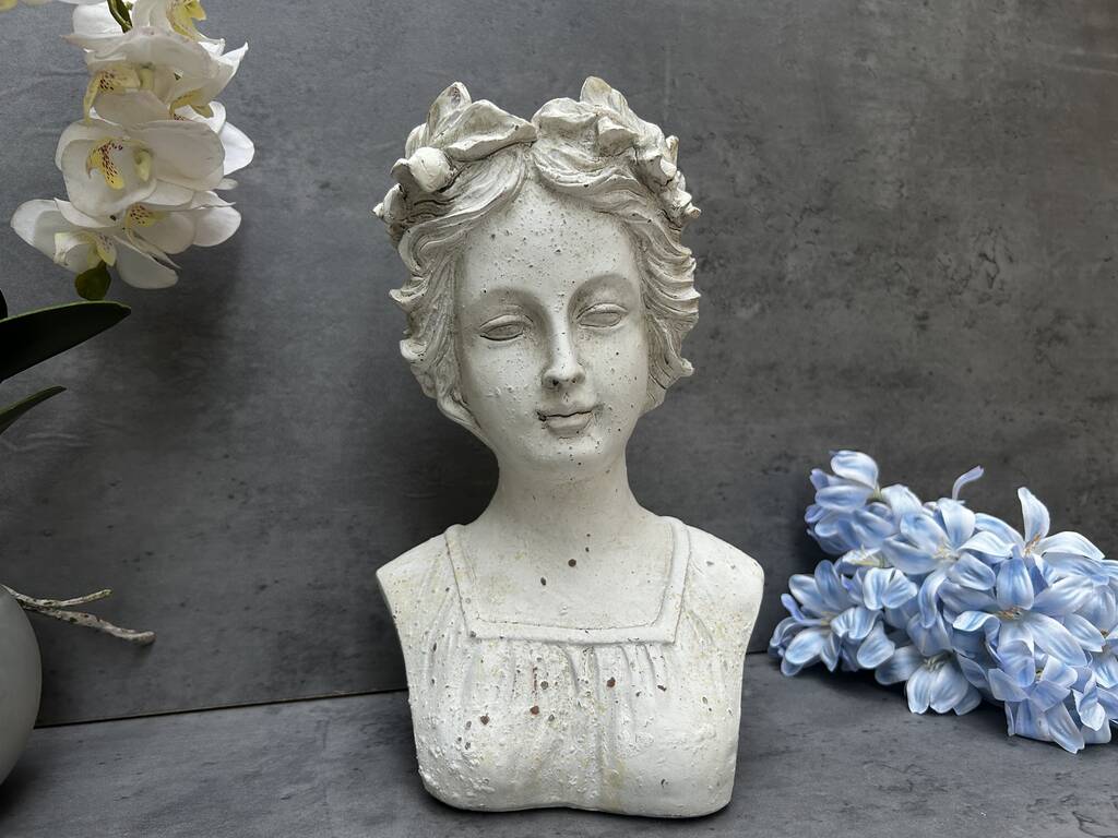 26cm Cream Vintage Style Ladies Bust Head Statue Decor, 1 of 11
