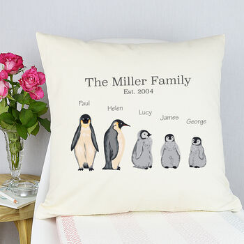 Personalised Penguin Family Cushion, 4 of 4