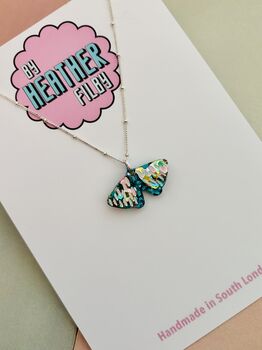 Moth Glitter Charm Necklace / Nature Inspired Gift / Forest Lover Gift / Cute Nature Accessories, 5 of 9