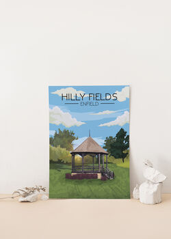 Hilly Fields Park London Travel Poster Art Print, 2 of 8