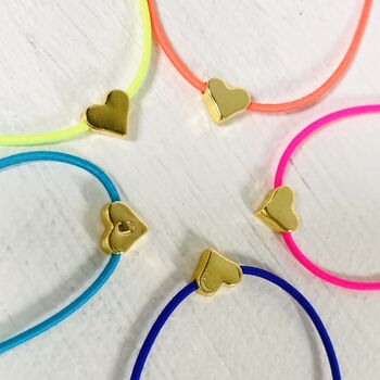 Personalised Initial Heart Neon Friendship Bracelet, 5 of 7