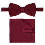 Wine Red Knitted Neck Tie, Bow Tie And Pocket Square Variations Made From Soft Polyester | Gents Formal Accessories | Gift For Him | Wedding Tie, thumbnail 11 of 12