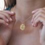 Engraved Gold Plated Sagittarius Zodiac Necklace, thumbnail 2 of 7