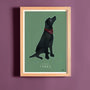 Black Labrador Personalised Fine Art Print, thumbnail 2 of 4