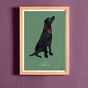 Black Labrador Personalised Fine Art Print, 2 of 4