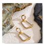 Monaco D’or Gold Ivory Enamel Vintage Gala Drop Gift Earrings, thumbnail 3 of 4