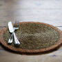 Coloured Trim Natural Round Grass Placemat, thumbnail 1 of 9