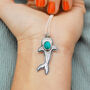 Whale Shark Turquoise Silver Pendant, thumbnail 4 of 9