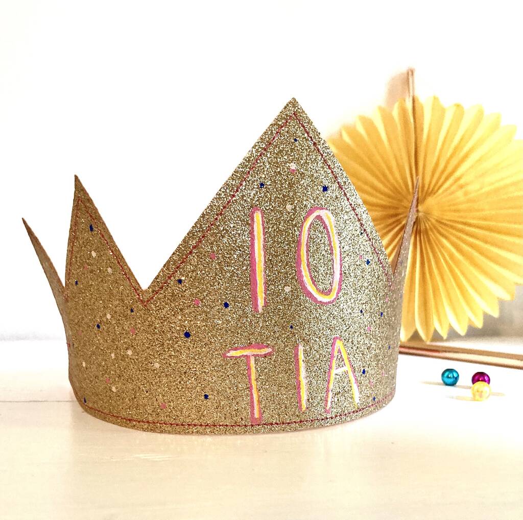 Birthday Personalised Glitter Crown, 1 of 7