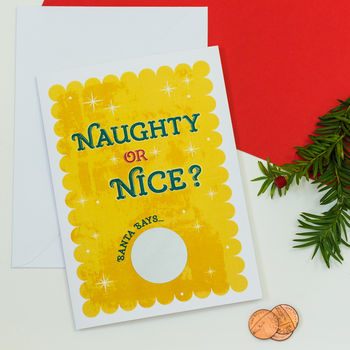 Naughty Or Nice Scratch Off Christmas Card, 2 of 2