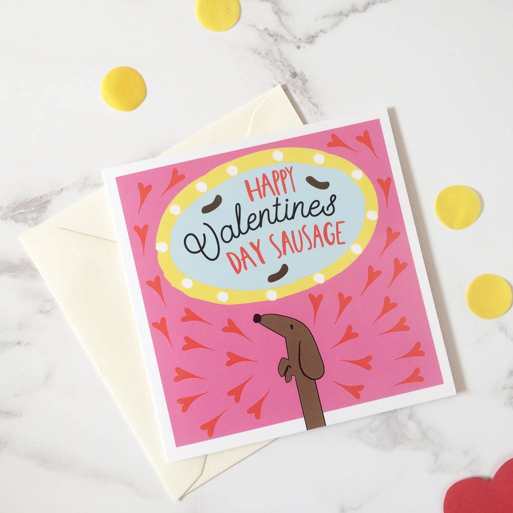 Dachshund Sausage Dog Valentines Card By Rocks Design