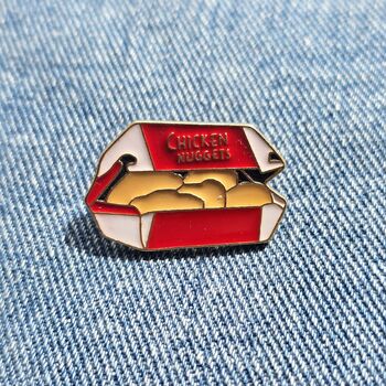 Chicken Nuggets Enamel Pin Badge, 3 of 5