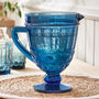 Luxury Sapphire Blue Glass Serving Pitcher, thumbnail 1 of 6