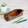Personalised Buffalo Leather Round Pencil Case, thumbnail 5 of 9