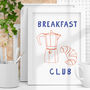 Charming Breakfast Club Hand Drawn Kitchen Art Print, thumbnail 1 of 4