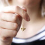 Delicate Tiny Gold Plated Bumblebee Pendant Necklace, thumbnail 1 of 5