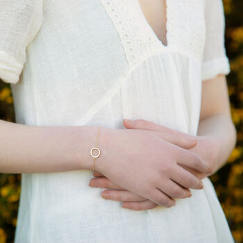 9ct Yellow Gold Circle Bracelet, 2 of 5