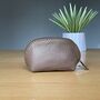 Leather Coin Purse In Brown, thumbnail 1 of 2