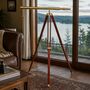 Adjustable 60 Inch Brass Telescope And Wooden Tripod, thumbnail 2 of 6