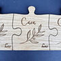 Personalised Oak Jigsaw Coaster Set Of Three, thumbnail 2 of 4