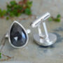 Natural Sapphire Cufflinks In Solid Sterling Silver, thumbnail 3 of 3