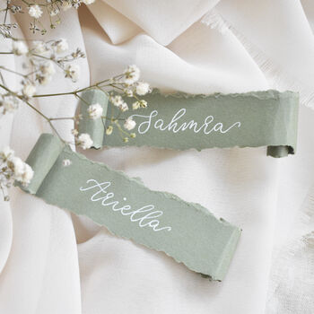 Sage Green Handwritten Wedding Place Name Card, 4 of 4