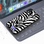 Personalised Black And White Zebra Print iPhone Case, thumbnail 2 of 2