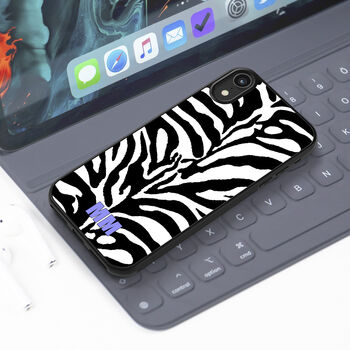 Personalised Black And White Zebra Print iPhone Case, 2 of 2