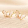 Opal Butterfly Stud Earrings In Gold, thumbnail 1 of 4