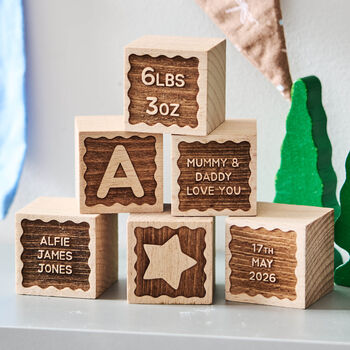 New Baby Gift Keepsake Building Block, 4 of 10